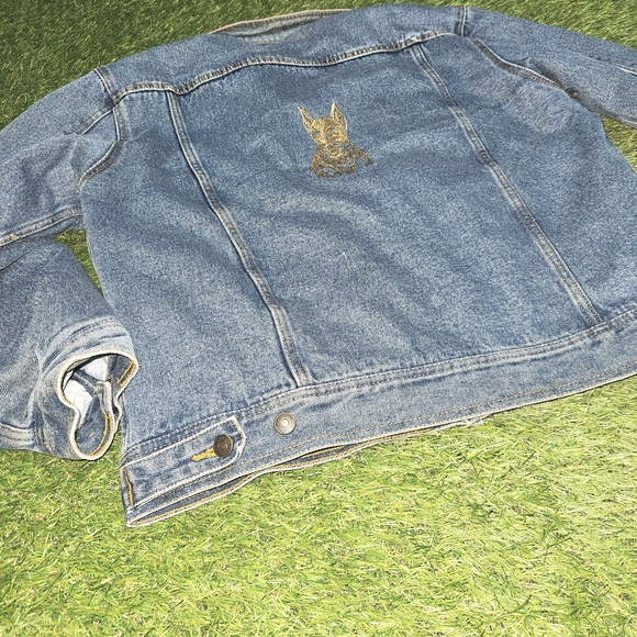 Denim Jean Jacket with Tan Collar Vintage 2000's - Picture 12 of 12